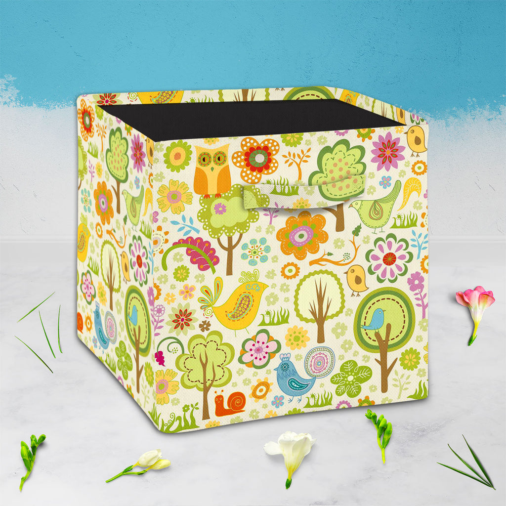 Chirpy Bird, Birds, Botanical, Floral, Flowers, Nature, Patterns, bag, basket, baby, bin, box, canvas, closet, clothes, collapsible, cotton, cube, decorative, fabric, foldable, handle, hotel, kids, laundry, open, playroom, portable, room, storage, sturdy, tote, toy, , , , 