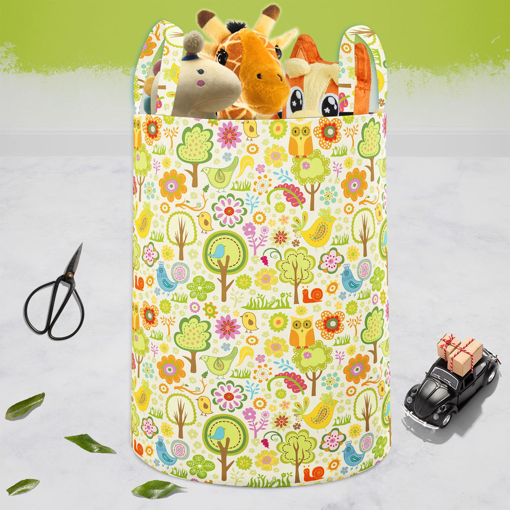 Chirpy Bird, Birds, Botanical, Floral, Flowers, Nature, Patterns, bag, basket, baby, bin, box, canvas, closet, clothes, collapsible, cotton, cube, decorative, fabric, foldable, handle, hotel, kids, laundry, open, playroom, portable, room, storage, sturdy, tote, toy, , , , 