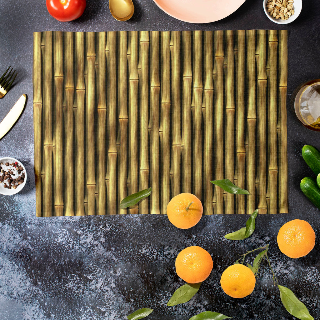 Bamboo Art Table Mat Placemat-Table Place Mats Fabric-MAT_TB-IC 5007192 IC 5007192, Abstract Expressionism, Abstracts, Asian, Chinese, Culture, Ethnic, Japanese, Nature, Patterns, Scenic, Semi Abstract, Signs, Signs and Symbols, Traditional, Tribal, Tropical, Wooden, World Culture, bamboo, art, table, mat, placemat, abstract, asia, background, bark, beige, branch, brown, bunch, bundle, closeup, decor, design, fence, golden, interior, japan, joints, jungle, macro, material, natural, oriental, pattern, pipes,