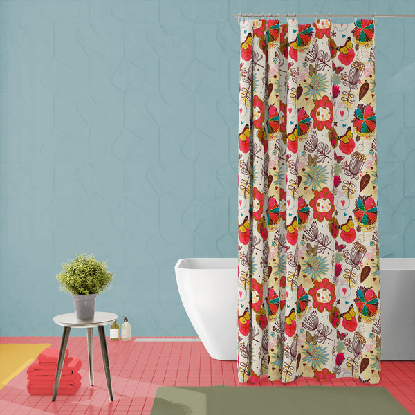 Floral Pattern D1 Washable Waterproof Shower Curtain-Shower Curtains-CUR_SH-IC 5007195 IC 5007195, Abstract Expressionism, Abstracts, Ancient, Animated Cartoons, Art and Paintings, Birds, Botanical, Caricature, Cartoons, Digital, Digital Art, Fashion, Floral, Flowers, Graphic, Hearts, Historical, Illustrations, Love, Medieval, Modern Art, Nature, Patterns, Retro, Romance, Scenic, Seasons, Semi Abstract, Signs, Signs and Symbols, Vintage, pattern, d1, washable, waterproof, polyester, shower, curtain, eyelets