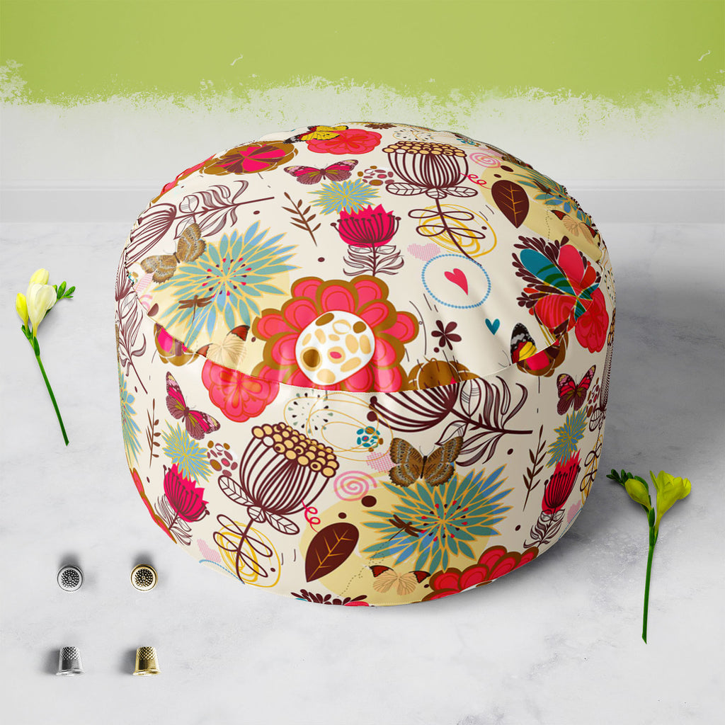 Floral Pattern D1 Footstool Footrest Puffy Pouffe Ottoman Bean Bag | Canvas Fabric-Footstools-FST_CB_BN-IC 5007195 IC 5007195, Abstract Expressionism, Abstracts, Ancient, Animated Cartoons, Art and Paintings, Birds, Botanical, Caricature, Cartoons, Digital, Digital Art, Fashion, Floral, Flowers, Graphic, Hearts, Historical, Illustrations, Love, Medieval, Modern Art, Nature, Patterns, Retro, Romance, Scenic, Seasons, Semi Abstract, Signs, Signs and Symbols, Vintage, pattern, d1, footstool, footrest, puffy, p