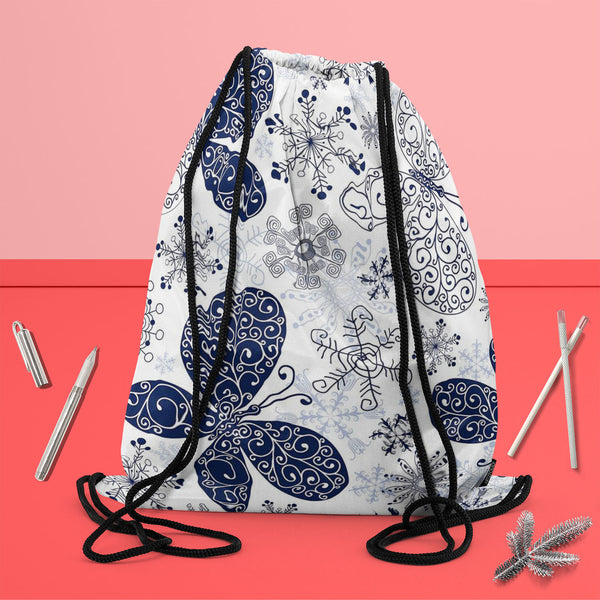Snowflakes & Butterflies Backpack for Students | College & Travel Bag-Backpacks-BPK_FB_DS-IC 5007197 IC 5007197, Ancient, Black and White, Christianity, Circle, Decorative, Digital, Digital Art, Drawing, Graphic, Historical, Illustrations, Medieval, Patterns, Retro, Signs, Signs and Symbols, Symbols, Vintage, White, snowflakes, butterflies, canvas, backpack, for, students, college, travel, bag, wallpaper, pattern, seamless, background, blue, butterfly, christmas, crack, crossing, crystal, curl, design, gent