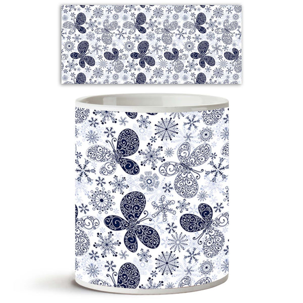 Snowflakes & Butterflies Ceramic Coffee Tea Mug Inside White-Coffee Mugs-MUG-IC 5007197 IC 5007197, Ancient, Black and White, Christianity, Circle, Decorative, Digital, Digital Art, Drawing, Graphic, Historical, Illustrations, Medieval, Patterns, Retro, Signs, Signs and Symbols, Symbols, Vintage, White, snowflakes, butterflies, ceramic, coffee, tea, mug, inside, wallpaper, pattern, seamless, background, blue, butterfly, christmas, crack, crossing, crystal, curl, design, gentle, handwork, ice, illustration, 