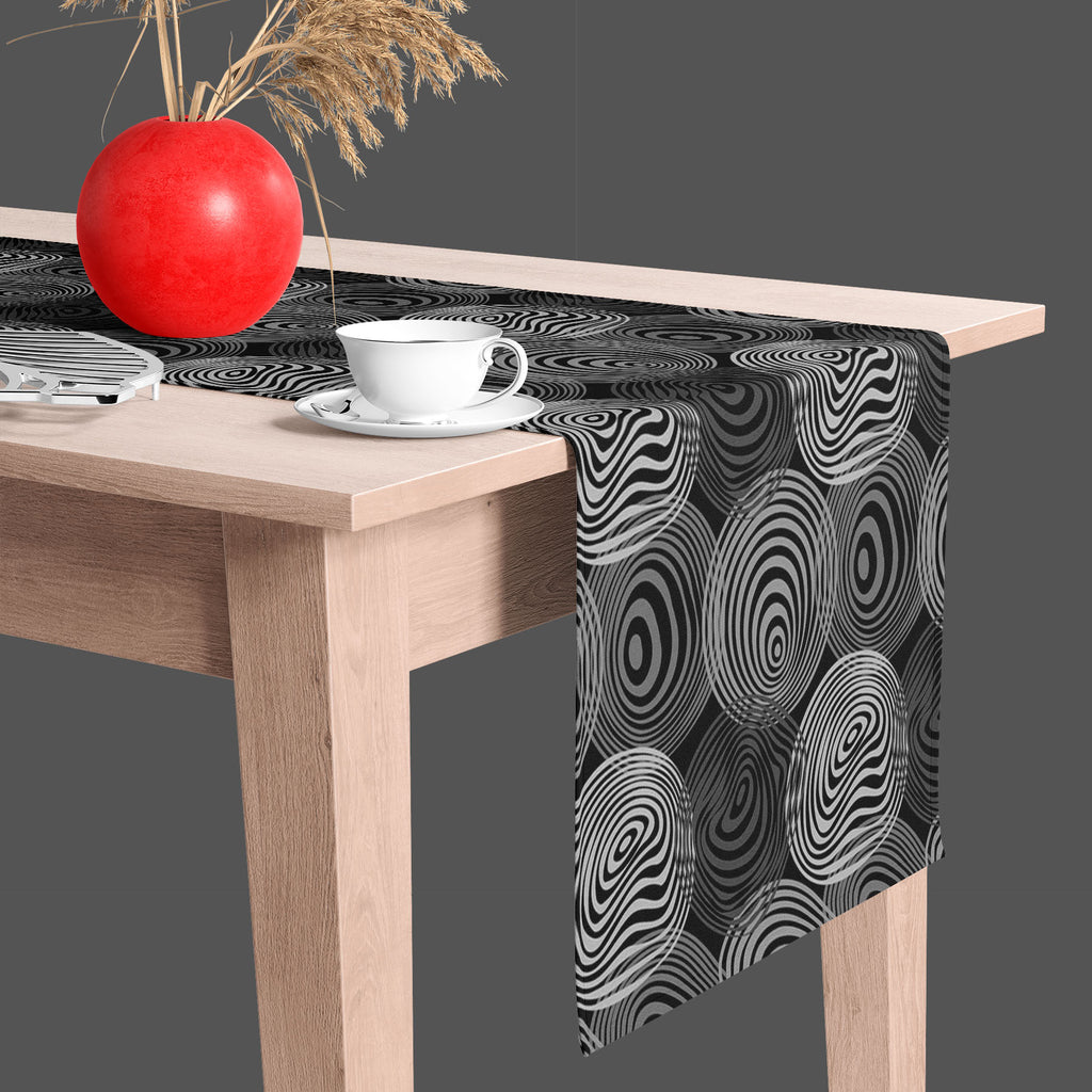 Fashion Circles Table Runner-Table Runners-RUN_TB-IC 5007198 IC 5007198, Abstract Expressionism, Abstracts, Ancient, Art and Paintings, Black, Black and White, Circle, Fashion, Historical, Illustrations, Medieval, Modern Art, Patterns, Retro, Semi Abstract, Urban, Vintage, White, circles, table, runner, pattern, wallpaper, seamless, abstract, art, background, colors, contrast, detail, fabric, glamour, grey, hip, illustration, modern, network, ornament, oval, paper, record, repeat, ring, rounded, sample, ser
