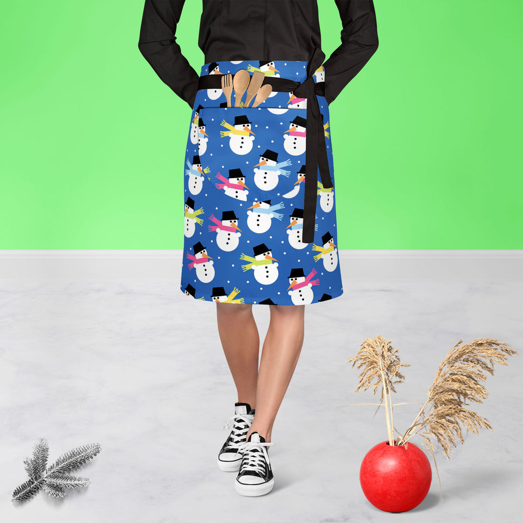 Snowman Apron | Adjustable, Free Size & Waist Tiebacks-Apron Waist to Knee-APR_WS_KN-IC 5007199 IC 5007199, Baby, Books, Children, Christianity, Decorative, Holidays, Illustrations, Kids, Patterns, Signs, Signs and Symbols, snowman, apron, adjustable, free, size, waist, tiebacks, background, blue, bonnet, celebration, child, christmas, cold, color, composition, cute, decor, design, element, fabric, frost, gift, gree, hat, holiday, illustration, kid, merry, night, ornament, ornate, party, pattern, pink, pres