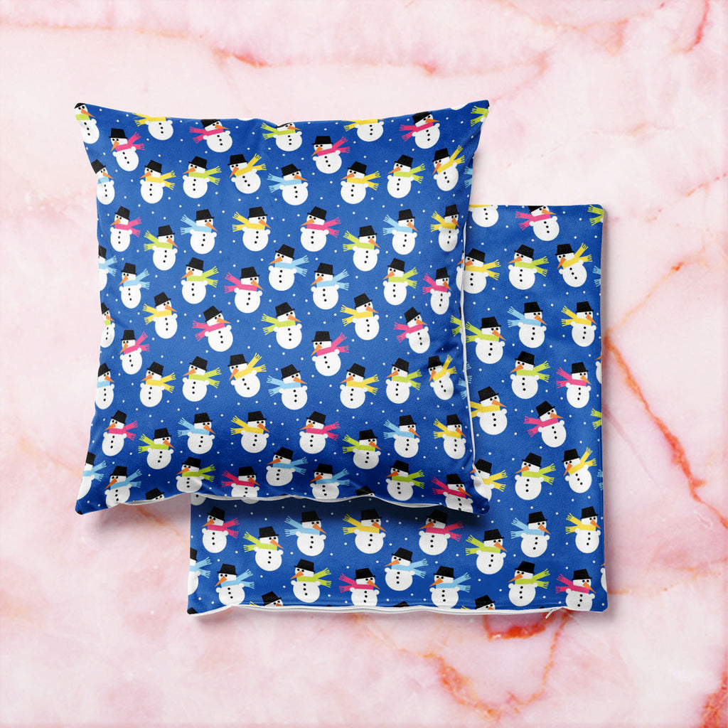Snowman Cushion Cover Throw Pillow-Cushion Covers-CUS_CV-IC 5007199 IC 5007199, Baby, Books, Children, Christianity, Decorative, Holidays, Illustrations, Kids, Patterns, Signs, Signs and Symbols, snowman, cushion, cover, throw, pillow, background, blue, bonnet, celebration, child, christmas, cold, color, composition, cute, decor, design, element, fabric, frost, gift, gree, hat, holiday, illustration, kid, merry, night, ornament, ornate, party, pattern, pink, present, repeat, repetition, scarf, scrapbook, se