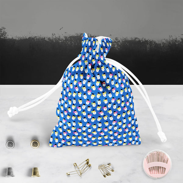 Snowman Pouch Wrist Potli Bag | Bag for Weddings & Casual Parties-Drawstring Pouches-PCH_FB_DS-IC 5007199 IC 5007199, Baby, Books, Children, Christianity, Decorative, Holidays, Illustrations, Kids, Patterns, Signs, Signs and Symbols, snowman, pouch, wrist, potli, bag, for, weddings, casual, parties, cotton, canvas, fabric, background, blue, bonnet, celebration, child, christmas, cold, color, composition, cute, decor, design, element, frost, gift, gree, hat, holiday, illustration, kid, merry, night, ornament