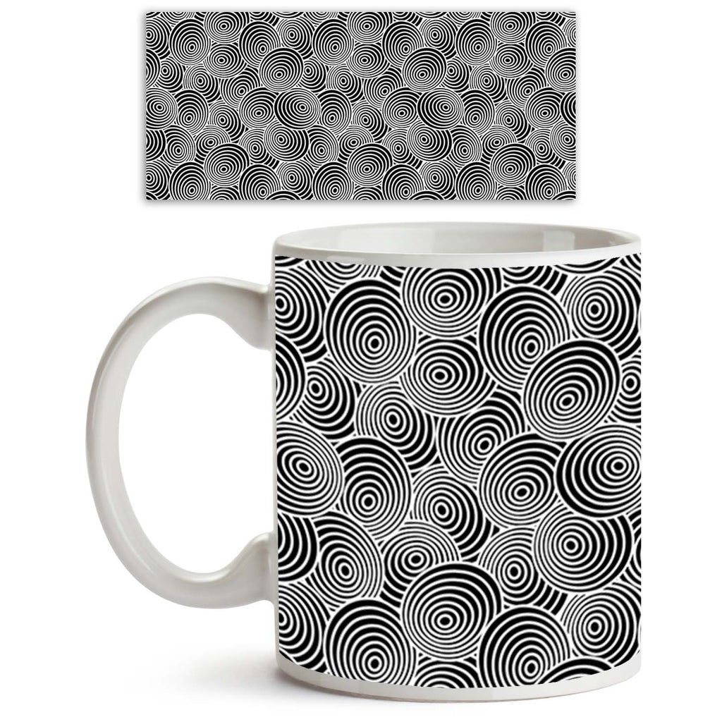 Circled Life Ceramic Coffee Tea Mug Inside White-Coffee Mugs-MUG-IC 5007200 IC 5007200, Abstract Expressionism, Abstracts, Black, Black and White, Fashion, Geometric, Geometric Abstraction, Illustrations, Patterns, Semi Abstract, White, circled, life, ceramic, coffee, tea, mug, inside, pattern, seamless, wallpaper, and, abstract, background, creative, decor, fabric, illustration, material, ring, textile, texture, tile, artzfolio, coffee mugs, custom coffee mugs, promotional coffee mugs, printed cup, promoti