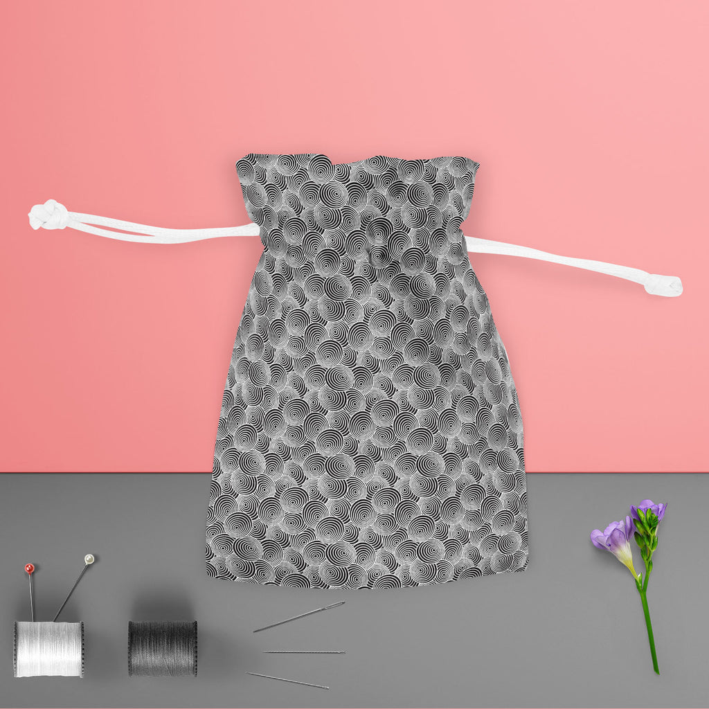 Circled Life Pouch Wrist Potli Bag | Bag for Weddings & Casual Parties-Drawstring Pouches-PCH_FB_DS-IC 5007200 IC 5007200, Abstract Expressionism, Abstracts, Black, Black and White, Fashion, Geometric, Geometric Abstraction, Illustrations, Patterns, Semi Abstract, White, circled, life, pouch, wrist, potli, bag, for, weddings, casual, parties, pattern, seamless, wallpaper, and, abstract, background, creative, decor, fabric, illustration, material, ring, textile, texture, tile, artzfolio, drawstring bag, draw