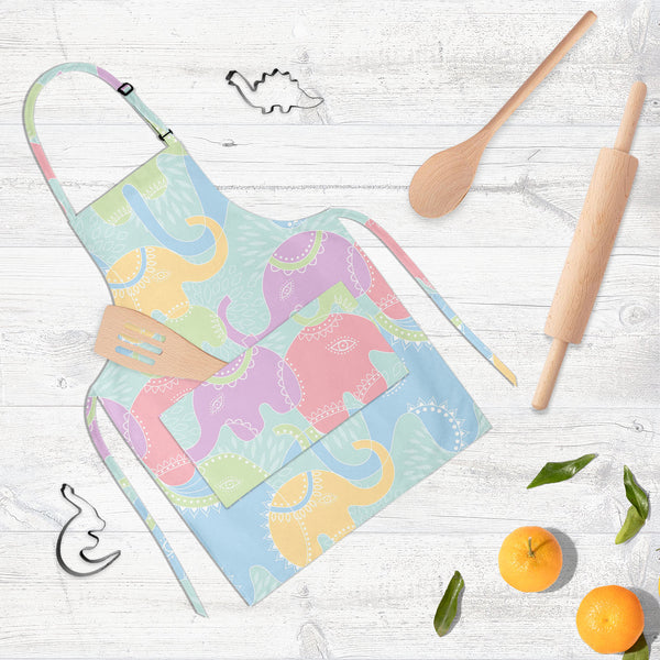 Elephants D2 Apron | Adjustable, Free Size & Waist Tiebacks-Aprons Neck to Knee-APR_NK_KN-IC 5007201 IC 5007201, Abstract Expressionism, Abstracts, Animals, Baby, Botanical, Children, Floral, Flowers, Illustrations, Indian, Kids, Nature, Patterns, Scenic, Semi Abstract, elephants, d2, full-length, neck, to, knee, apron, poly-cotton, fabric, adjustable, buckle, waist, tiebacks, elephant, abstract, animal, background, flower, funny, illustration, india, pattern, repetition, seamless, summer, wallpaper, artzfo