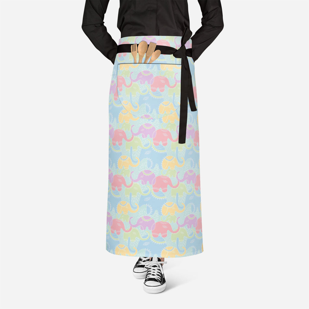 Elephants Apron | Adjustable, Free Size & Waist Tiebacks-Aprons Waist to Knee-APR_WS_FT-IC 5007201 IC 5007201, Abstract Expressionism, Abstracts, Animals, Baby, Botanical, Children, Floral, Flowers, Illustrations, Indian, Kids, Nature, Patterns, Scenic, Semi Abstract, elephants, apron, adjustable, free, size, waist, tiebacks, elephant, abstract, animal, background, flower, funny, illustration, india, pattern, repetition, seamless, summer, wallpaper, artzfolio, kitchen apron, white apron, kids apron, cooking