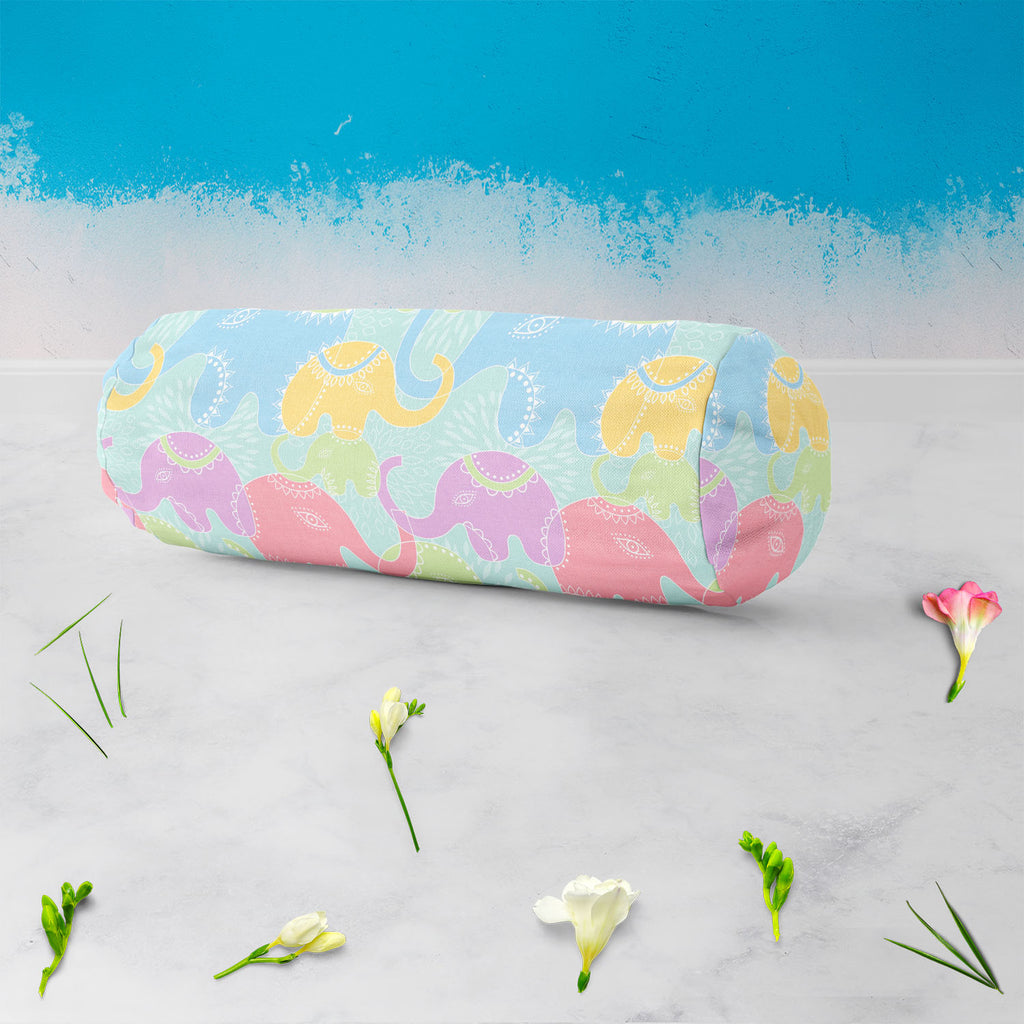 Elephants D2 Bolster Cover Booster Cases | Concealed Zipper Opening-Bolster Covers-BOL_CV_ZP-IC 5007201 IC 5007201, Abstract Expressionism, Abstracts, Animals, Baby, Botanical, Children, Floral, Flowers, Illustrations, Indian, Kids, Nature, Patterns, Scenic, Semi Abstract, elephants, d2, bolster, cover, booster, cases, concealed, zipper, opening, elephant, abstract, animal, background, flower, funny, illustration, india, pattern, repetition, seamless, summer, wallpaper, artzfolio, bolster covers, round pill