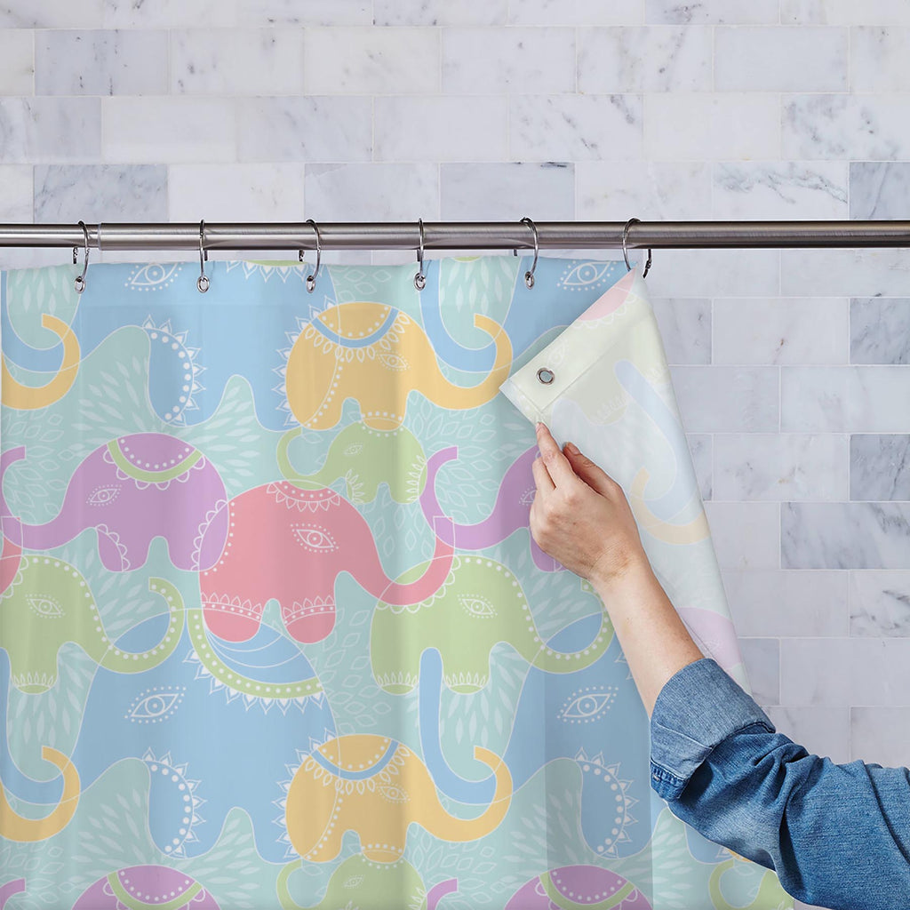 Elephants D2 Washable Waterproof Shower Curtain-Shower Curtains-CUR_SH-IC 5007201 IC 5007201, Abstract Expressionism, Abstracts, Animals, Baby, Botanical, Children, Floral, Flowers, Illustrations, Indian, Kids, Nature, Patterns, Scenic, Semi Abstract, elephants, d2, washable, waterproof, shower, curtain, elephant, abstract, animal, background, flower, funny, illustration, india, pattern, repetition, seamless, summer, wallpaper, artzfolio, shower curtain, bathroom curtain, eyelet shower curtain, waterproof s