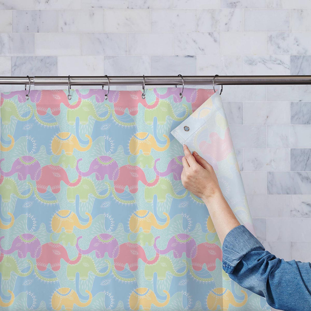 Elephants Washable Waterproof Shower Curtain-Shower Curtains-CUR_SH-IC 5007201 IC 5007201, Abstract Expressionism, Abstracts, Animals, Baby, Botanical, Children, Floral, Flowers, Illustrations, Indian, Kids, Nature, Patterns, Scenic, Semi Abstract, elephants, washable, waterproof, shower, curtain, elephant, abstract, animal, background, flower, funny, illustration, india, pattern, repetition, seamless, summer, wallpaper, artzfolio, shower curtain, bathroom curtain, eyelet shower curtain, waterproof shower c
