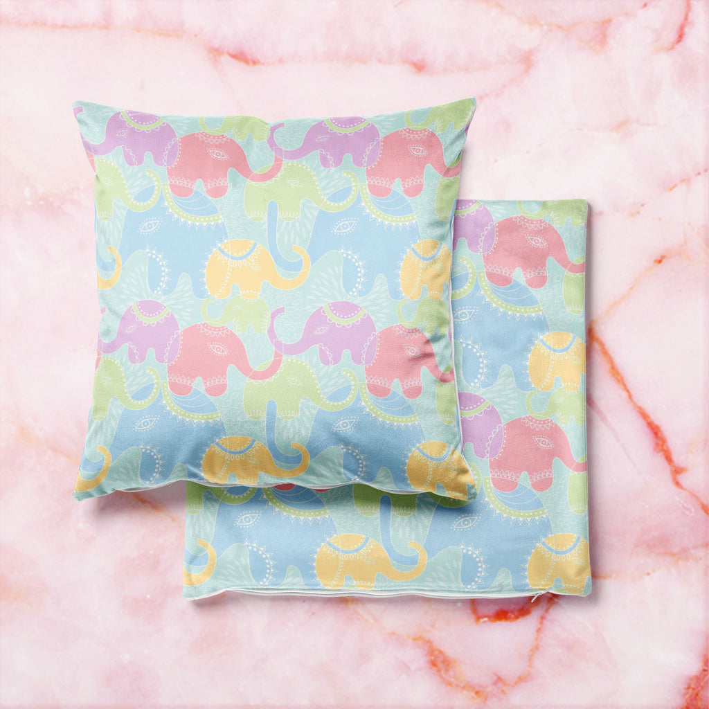 Elephants D2 Cushion Cover Throw Pillow-Cushion Covers-CUS_CV-IC 5007201 IC 5007201, Abstract Expressionism, Abstracts, Animals, Baby, Botanical, Children, Floral, Flowers, Illustrations, Indian, Kids, Nature, Patterns, Scenic, Semi Abstract, elephants, d2, cushion, cover, throw, pillow, elephant, abstract, animal, background, flower, funny, illustration, india, pattern, repetition, seamless, summer, wallpaper, artzfolio, cushion cover, cushion 16x16 set of 5, cushions, cushion covers 16 inch x 16 inch, cus