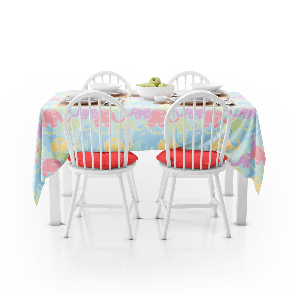 Elephants Table Cloth Cover-Table Covers-CVR_TB_NR-IC 5007201 IC 5007201, Abstract Expressionism, Abstracts, Animals, Baby, Botanical, Children, Floral, Flowers, Illustrations, Indian, Kids, Nature, Patterns, Scenic, Semi Abstract, elephants, table, cloth, cover, elephant, abstract, animal, background, flower, funny, illustration, india, pattern, repetition, seamless, summer, wallpaper, artzfolio, table cloth, table cover, dining table cloth, round table cloth, plastic sheet for dining table, center table c