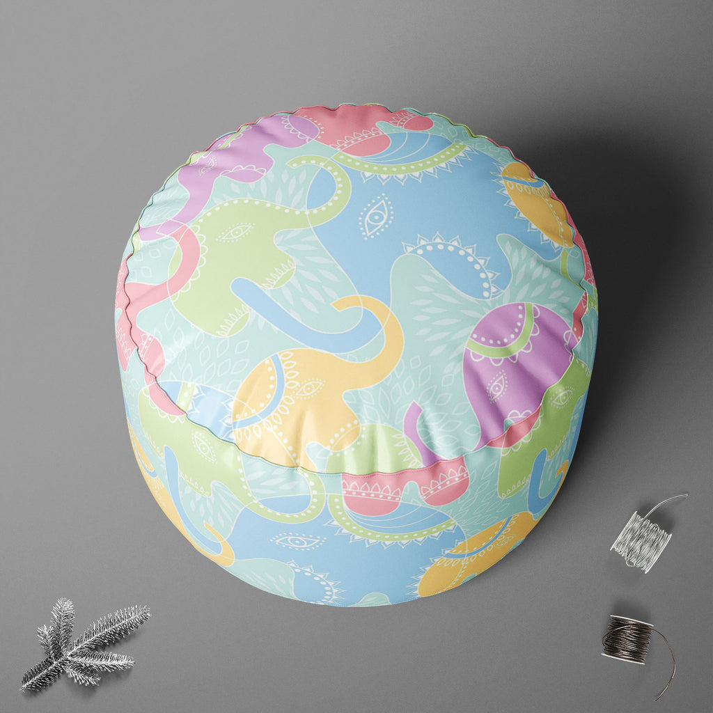 Elephants D2 Footstool Footrest Puffy Pouffe Ottoman Bean Bag | Canvas Fabric-Footstools-FST_CB_BN-IC 5007201 IC 5007201, Abstract Expressionism, Abstracts, Animals, Baby, Botanical, Children, Floral, Flowers, Illustrations, Indian, Kids, Nature, Patterns, Scenic, Semi Abstract, elephants, d2, footstool, footrest, puffy, pouffe, ottoman, bean, bag, canvas, fabric, elephant, abstract, animal, background, flower, funny, illustration, india, pattern, repetition, seamless, summer, wallpaper, artzfolio, pouf, ot