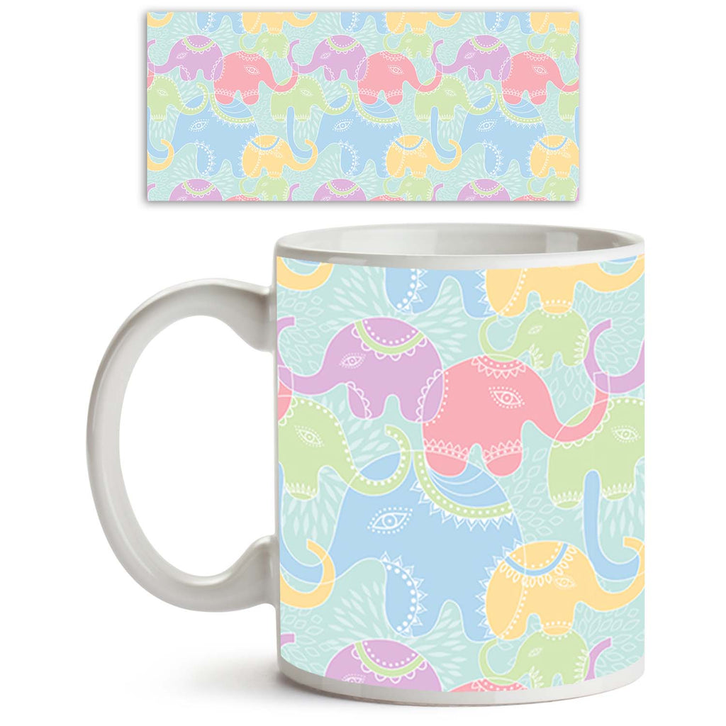 Elephants Ceramic Coffee Tea Mug Inside White-Coffee Mugs-MUG-IC 5007201 IC 5007201, Abstract Expressionism, Abstracts, Animals, Baby, Botanical, Children, Floral, Flowers, Illustrations, Indian, Kids, Nature, Patterns, Scenic, Semi Abstract, elephants, ceramic, coffee, tea, mug, inside, white, elephant, abstract, animal, background, flower, funny, illustration, india, pattern, repetition, seamless, summer, wallpaper, artzfolio, coffee mugs, custom coffee mugs, promotional coffee mugs, printed cup, promotio