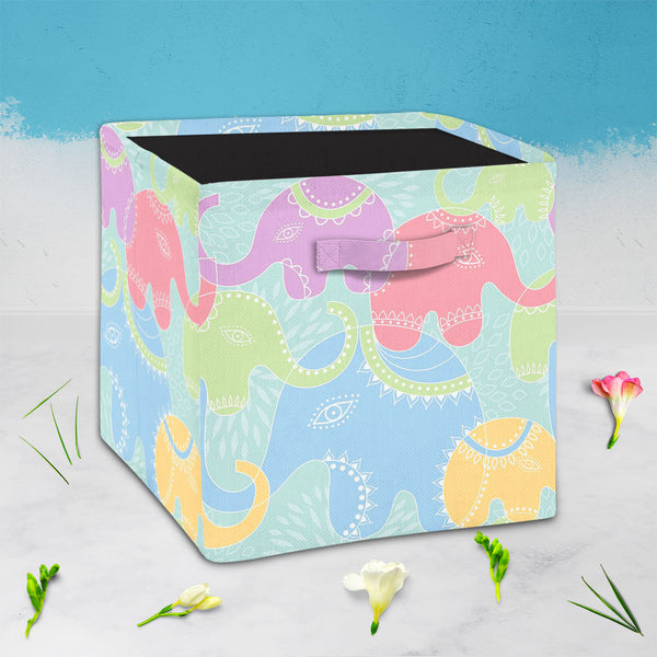 Elephants D2 Foldable Open Storage Bin | Organizer Box, Toy Basket, Shelf Box, Laundry Bag | Canvas Fabric-Storage Bins-STR_BI_CB-IC 5007201 IC 5007201, Abstract Expressionism, Abstracts, Animals, Baby, Botanical, Children, Floral, Flowers, Illustrations, Indian, Kids, Nature, Patterns, Scenic, Semi Abstract, elephants, d2, foldable, open, storage, bin, organizer, box, toy, basket, shelf, laundry, bag, canvas, fabric, elephant, abstract, animal, background, flower, funny, illustration, india, pattern, repet