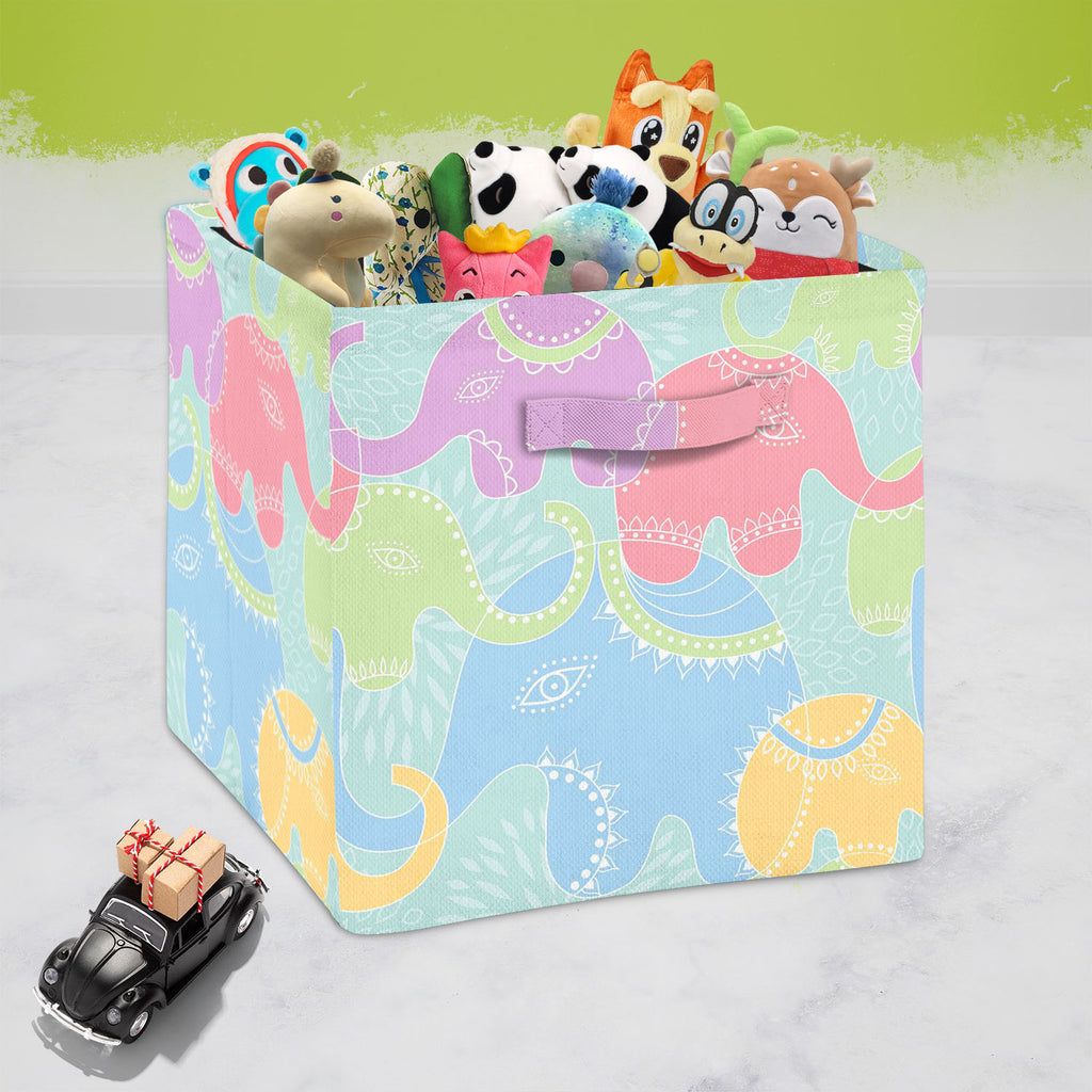 Elephants D2 Foldable Open Storage Bin | Organizer Box, Toy Basket, Shelf Box, Laundry Bag | Canvas Fabric-Storage Bins-STR_BI_CB-IC 5007201 IC 5007201, Abstract Expressionism, Abstracts, Animals, Baby, Botanical, Children, Floral, Flowers, Illustrations, Indian, Kids, Nature, Patterns, Scenic, Semi Abstract, elephants, d2, foldable, open, storage, bin, organizer, box, toy, basket, shelf, laundry, bag, canvas, fabric, elephant, abstract, animal, background, flower, funny, illustration, india, pattern, repet