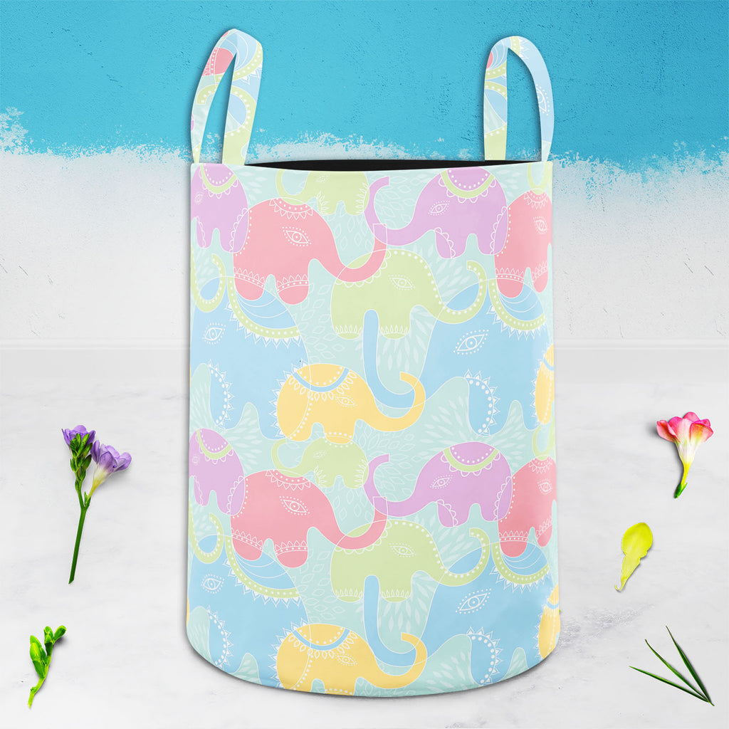 Elephants D2 Foldable Open Storage Bin | Organizer Box, Toy Basket, Shelf Box, Laundry Bag | Canvas Fabric-Storage Bins-STR_BI_CB-IC 5007201 IC 5007201, Abstract Expressionism, Abstracts, Animals, Baby, Botanical, Children, Floral, Flowers, Illustrations, Indian, Kids, Nature, Patterns, Scenic, Semi Abstract, elephants, d2, foldable, open, storage, bin, organizer, box, toy, basket, shelf, laundry, bag, canvas, fabric, elephant, abstract, animal, background, flower, funny, illustration, india, pattern, repet