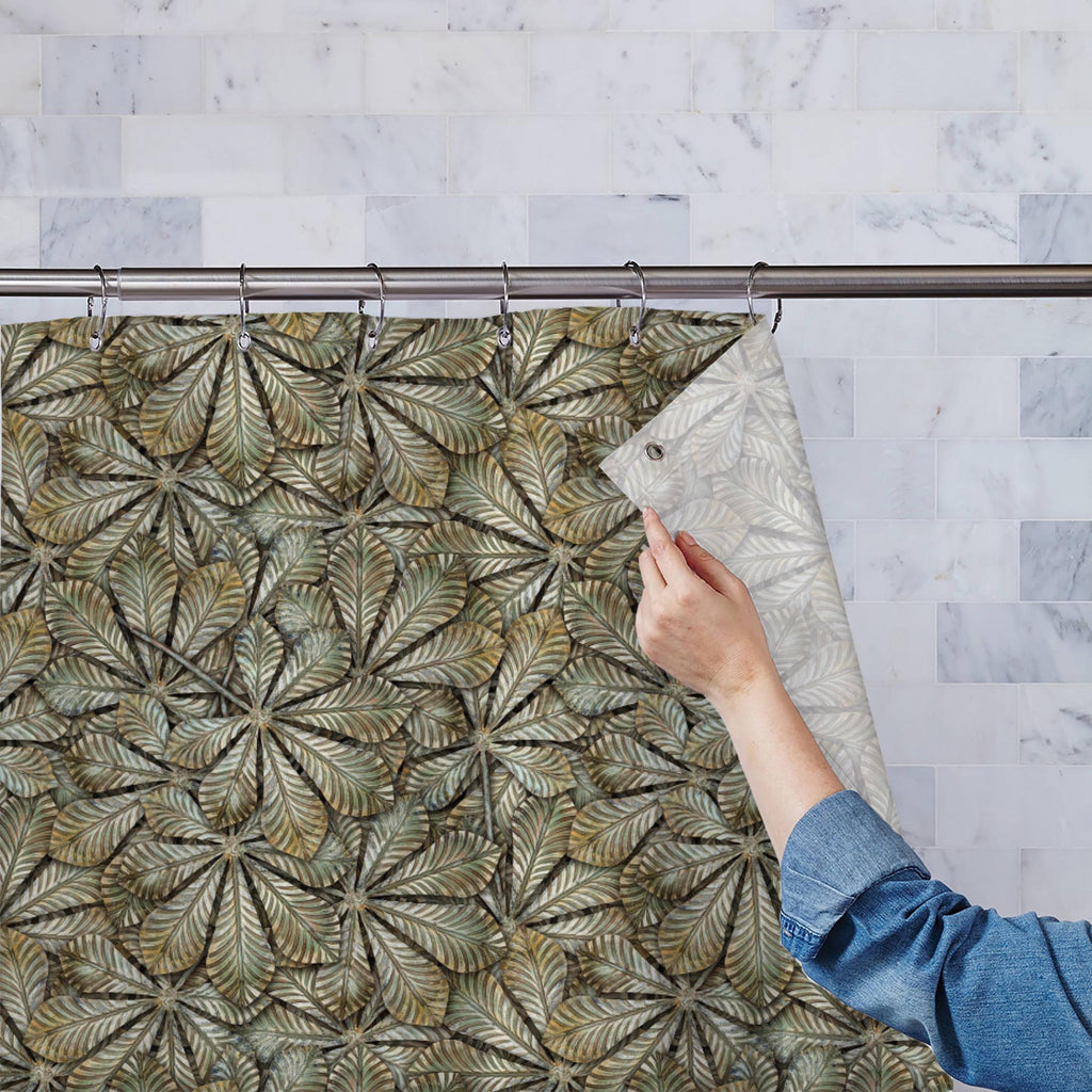 Chestnut Leafs Washable Waterproof Shower Curtain-Shower Curtains-CUR_SH-IC 5007204 IC 5007204, Art and Paintings, Botanical, Decorative, Floral, Flowers, Nature, Patterns, Metallic, chestnut, leafs, washable, waterproof, shower, curtain, seamless, pattern, art, backdrop, background, bronzed, brown, closeup, decorate, decoration, embellish, forge, greenish, hammered, leaf, metal, ornament, ornamental, oxide, plate, seamlessly, texture, wrought, artzfolio, shower curtain, bathroom curtain, eyelet shower curt