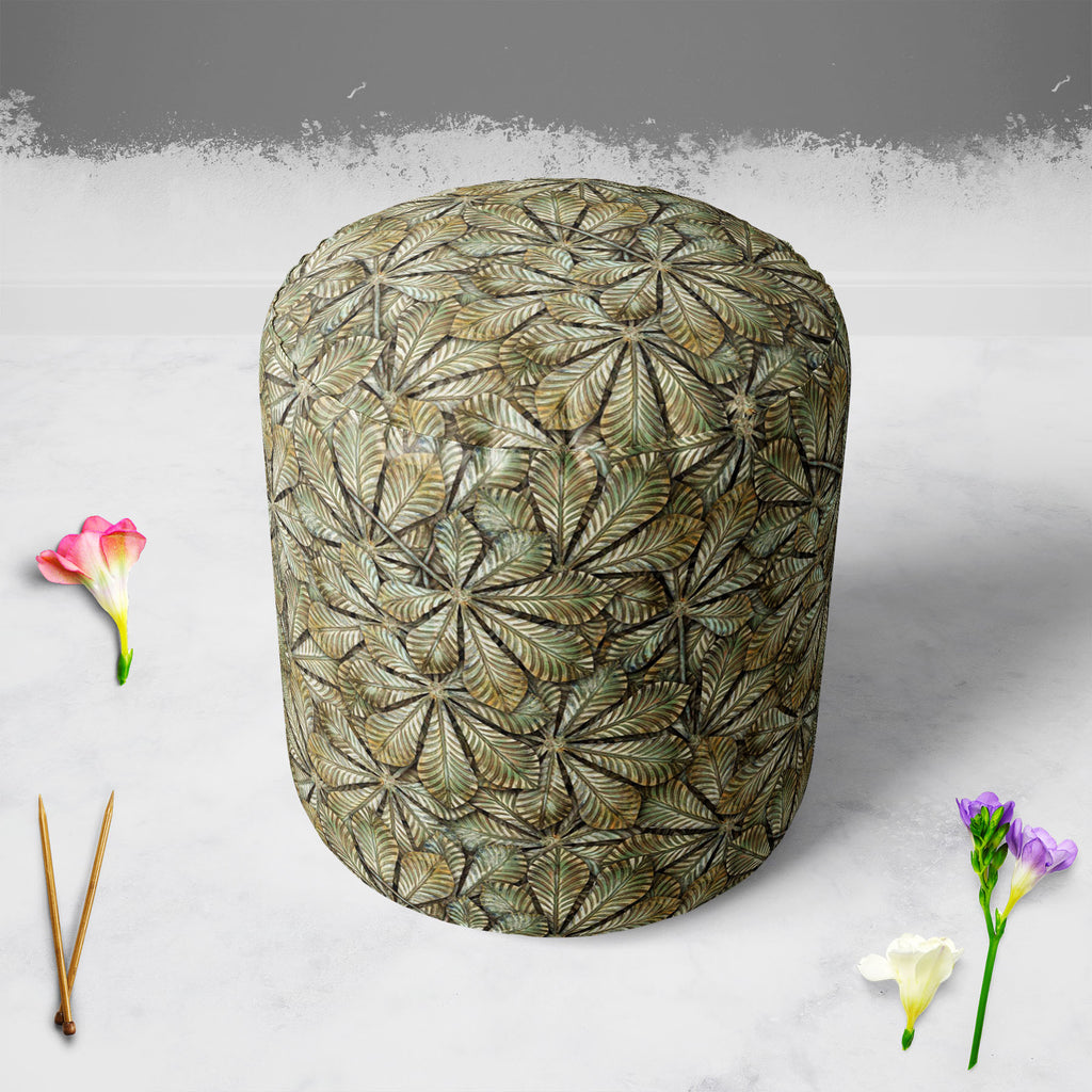 Chestnut Leafs Footstool Footrest Puffy Pouffe Ottoman Bean Bag | Canvas Fabric-Footstools-FST_CB_BN-IC 5007204 IC 5007204, Art and Paintings, Botanical, Decorative, Floral, Flowers, Nature, Patterns, Metallic, chestnut, leafs, footstool, footrest, puffy, pouffe, ottoman, bean, bag, canvas, fabric, seamless, pattern, art, backdrop, background, bronzed, brown, closeup, decorate, decoration, embellish, forge, greenish, hammered, leaf, metal, ornament, ornamental, oxide, plate, seamlessly, texture, wrought, ar