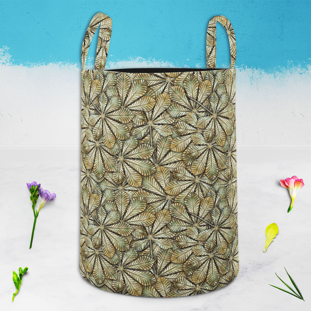 Chestnut Leafs Foldable Open Storage Bin | Organizer Box, Toy Basket, Shelf Box, Laundry Bag | Canvas Fabric-Storage Bins-STR_BI_CB-IC 5007204 IC 5007204, Art and Paintings, Botanical, Decorative, Floral, Flowers, Nature, Patterns, Metallic, chestnut, leafs, foldable, open, storage, bin, organizer, box, toy, basket, shelf, laundry, bag, canvas, fabric, seamless, pattern, art, backdrop, background, bronzed, brown, closeup, decorate, decoration, embellish, forge, greenish, hammered, leaf, metal, ornament, orn