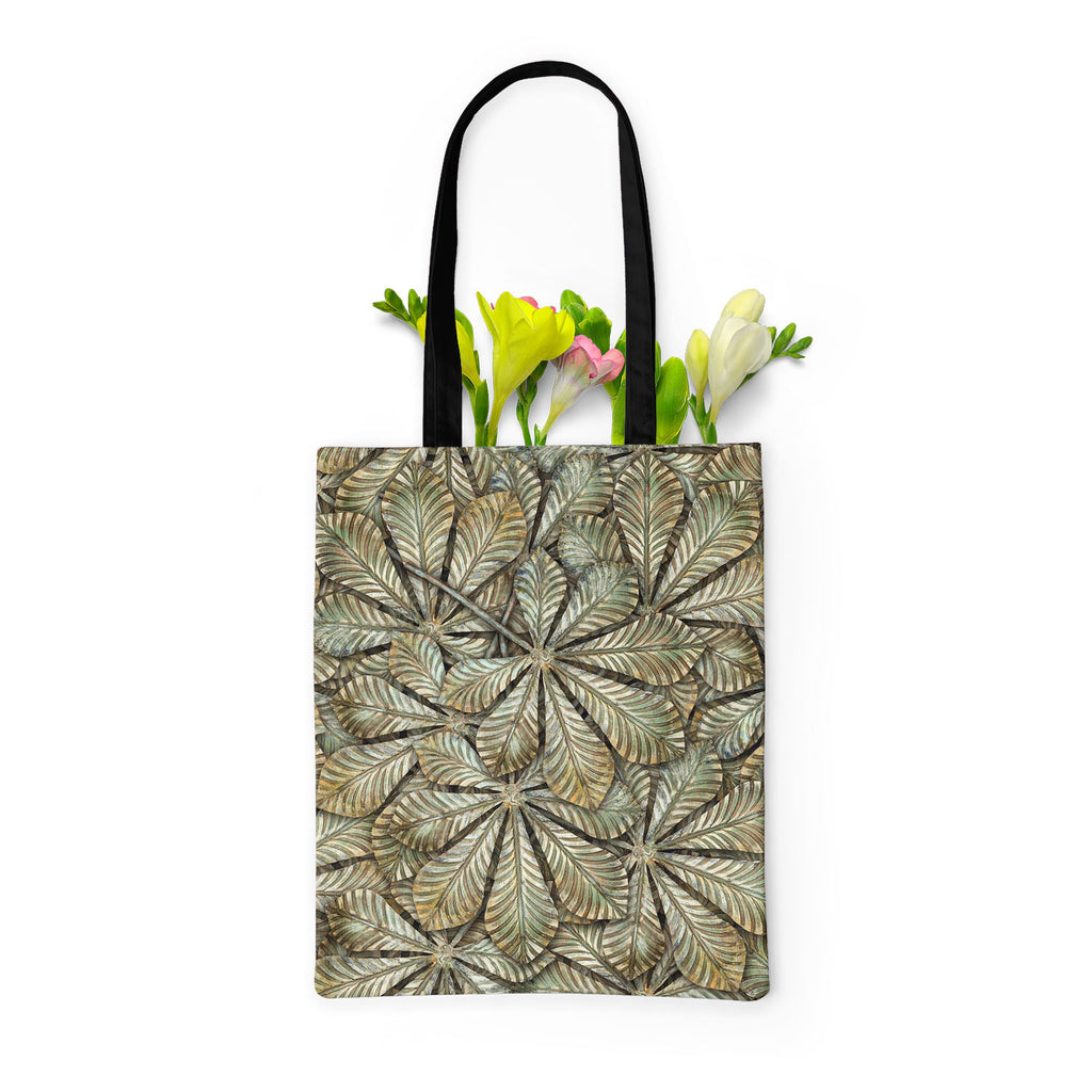 Chestnut Leafs Tote Bag Shoulder Purse | Multipurpose-Tote Bags Basic-TOT_FB_BS-IC 5007204 IC 5007204, Art and Paintings, Botanical, Decorative, Floral, Flowers, Nature, Patterns, Metallic, chestnut, leafs, tote, bag, shoulder, purse, multipurpose, seamless, pattern, art, backdrop, background, bronzed, brown, closeup, decorate, decoration, embellish, forge, greenish, hammered, leaf, metal, ornament, ornamental, oxide, plate, seamlessly, texture, wrought, artzfolio, tote bag, large tote bags, canvas bag, can