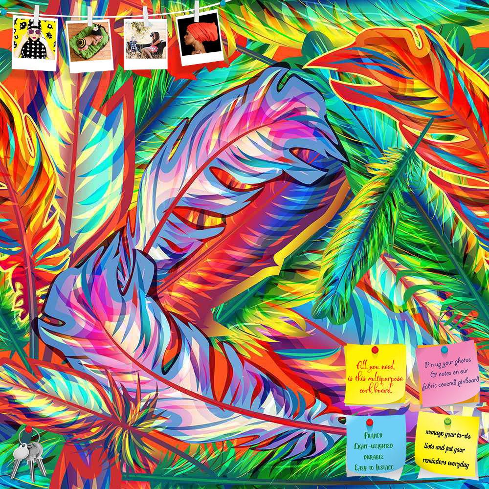 ArtzFolio Bright Feathers Printed Bulletin Board Notice Pin Board Soft Board | Frameless-Bulletin Boards Frameless-AZSAO9393777BLB_FL_L-Image Code 5007206 Vishnu Image Folio Pvt Ltd, IC 5007206, ArtzFolio, Bulletin Boards Frameless, Birds, Kids, Digital Art, bright, feathers, printed, bulletin, board, notice, pin, soft, frameless, seamless, background, multicolor, pin up board, push pin board, extra large cork board, big pin board, notice board, small bulletin board, cork board, wall notice board, giant cor