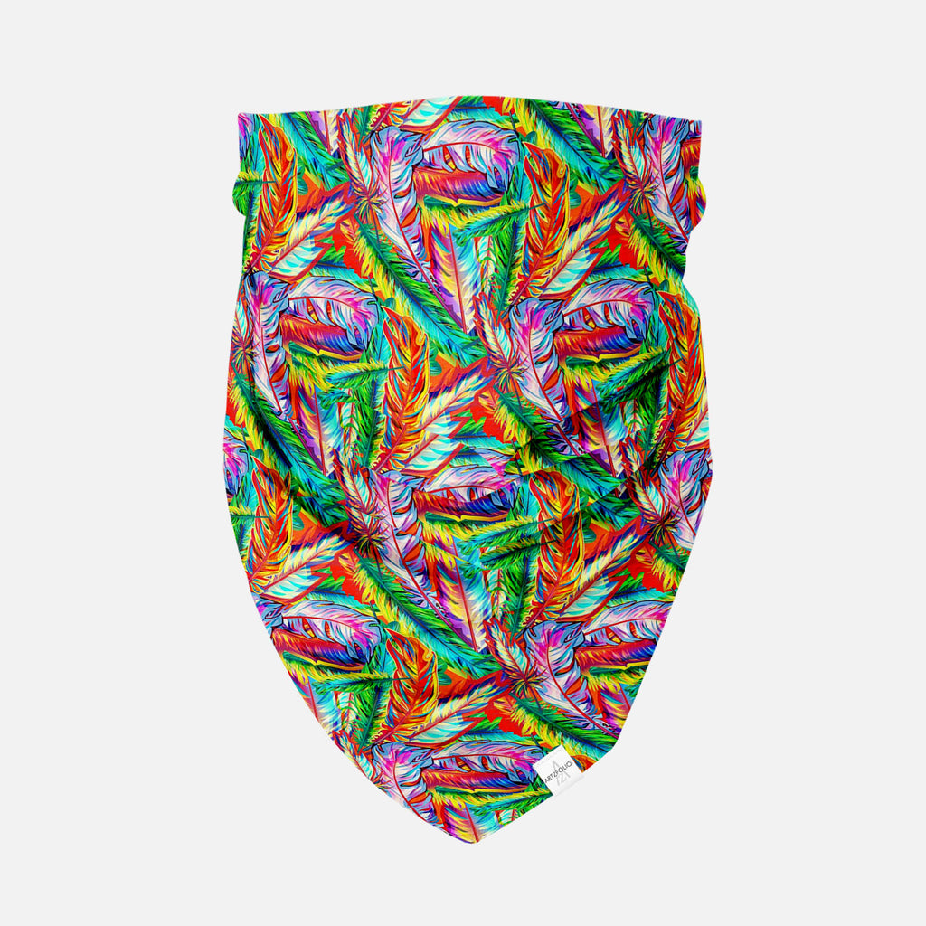 Bright Feathers Printed Bandana | Headband Headwear Wristband Balaclava | Unisex | Soft Poly Fabric-Bandanas-BND_FB_BS-IC 5007206 IC 5007206, Abstract Expressionism, Abstracts, Art and Paintings, Birds, Decorative, Drawing, Festivals, Festivals and Occasions, Festive, Illustrations, Nature, Paintings, Patterns, Scenic, Semi Abstract, Signs, Signs and Symbols, bright, feathers, printed, bandana, headband, headwear, wristband, balaclava, unisex, soft, poly, fabric, seamless, feather, abstract, art, backdrop, 