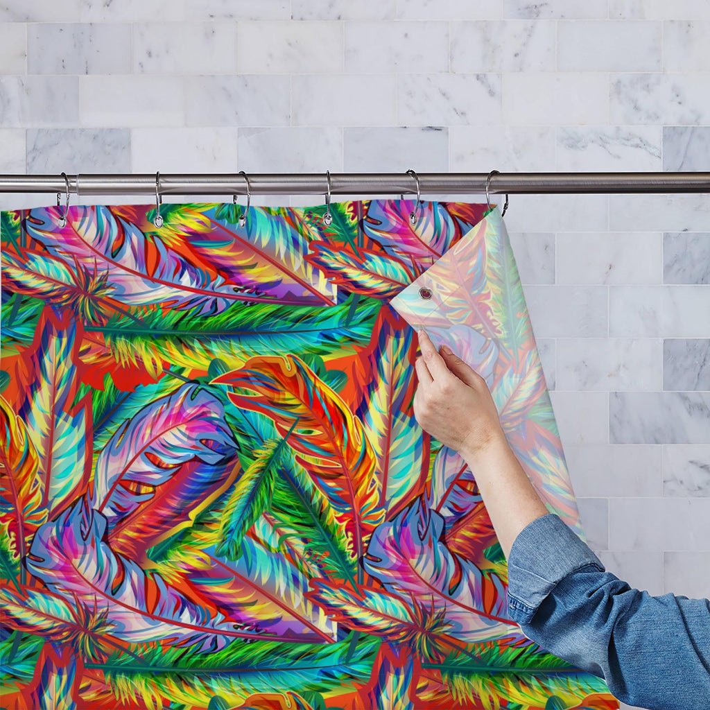 Bright Feathers Washable Waterproof Shower Curtain-Shower Curtains-CUR_SH-IC 5007206 IC 5007206, Abstract Expressionism, Abstracts, Art and Paintings, Birds, Decorative, Drawing, Festivals, Festivals and Occasions, Festive, Illustrations, Nature, Paintings, Patterns, Scenic, Semi Abstract, Signs, Signs and Symbols, bright, feathers, washable, waterproof, shower, curtain, seamless, feather, abstract, art, backdrop, background, beautiful, bird, brazil, canvas, carnival, decor, decoration, design, eve, exotic,