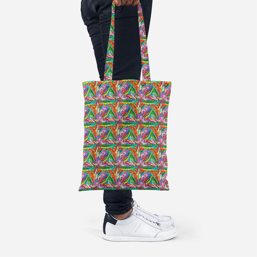ArtzFolio Bright Feathers Tote Bag Shoulder Purse | Multipurpose-Tote Bags Basic-AZ5007206TOT_RF-IC 5007206 IC 5007206, Abstract Expressionism, Abstracts, Art and Paintings, Birds, Decorative, Drawing, Festivals, Festivals and Occasions, Festive, Illustrations, Nature, Paintings, Patterns, Scenic, Semi Abstract, Signs, Signs and Symbols, bright, feathers, tote, bag, shoulder, purse, multipurpose, seamless, feather, abstract, art, backdrop, background, beautiful, bird, brazil, canvas, carnival, decor, decora
