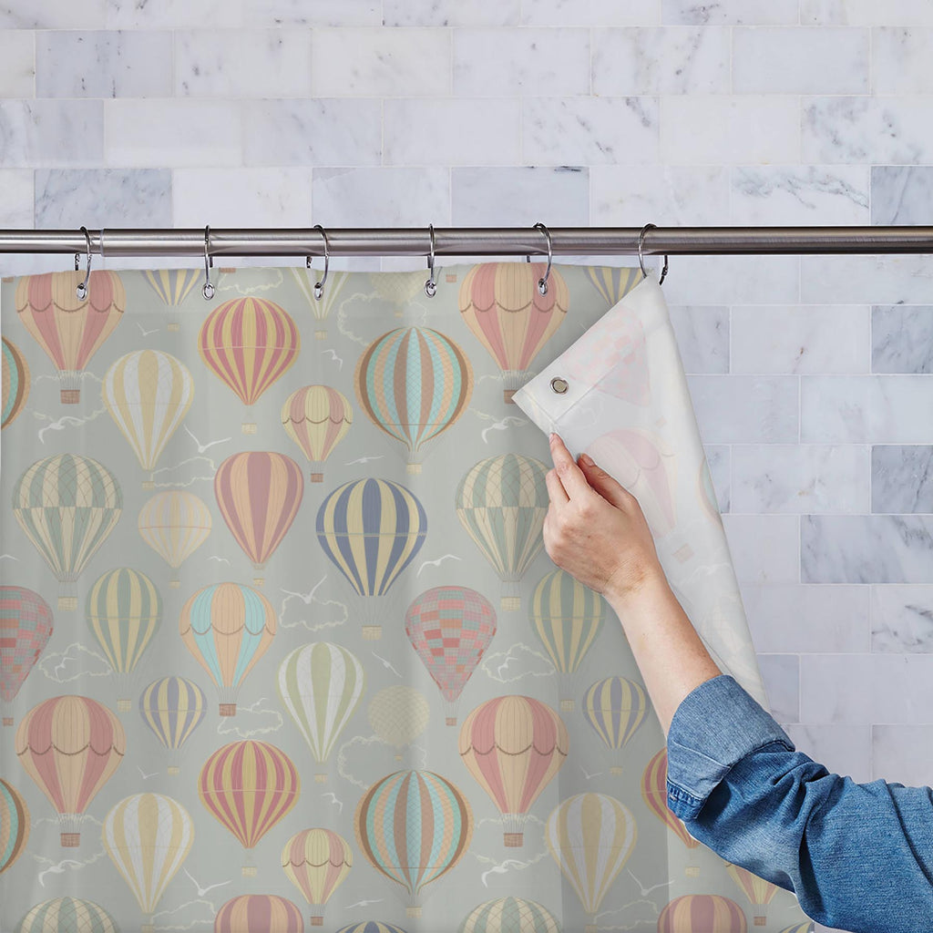 Air Balloons Washable Waterproof Shower Curtain - Shower Curtains - ArtzFolio.com