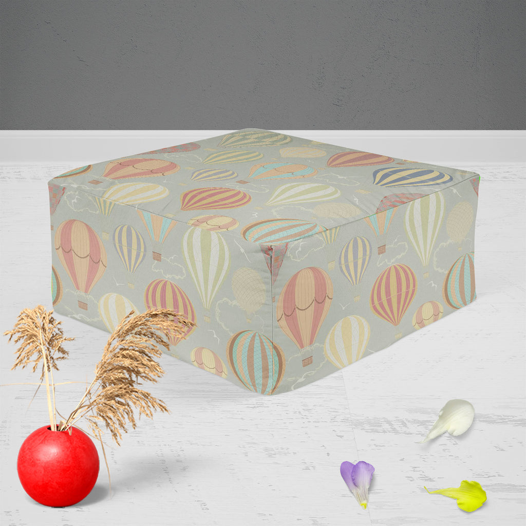 Air Balloons Footstool Footrest Puffy Pouffe Ottoman Bean Bag | Canvas Fabric - Footstools - ArtzFolio.com