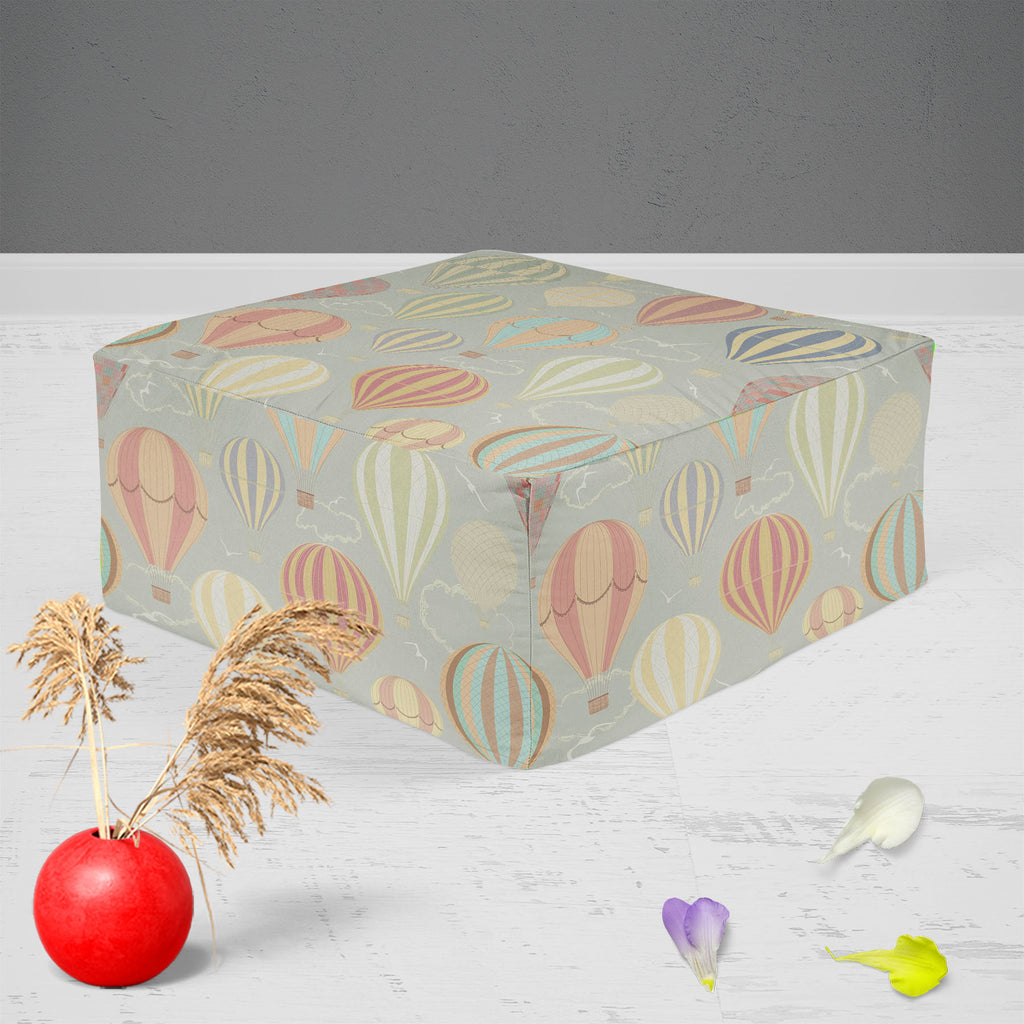 Air Balloons Footstool Footrest Puffy Pouffe Ottoman Bean Bag | Canvas Fabric-Footstools-FST_CB_BN-IC 5007207 IC 5007207, Ancient, Art and Paintings, Automobiles, Birds, Drawing, Festivals, Festivals and Occasions, Festive, Historical, Illustrations, Medieval, Paintings, Patterns, Retro, Signs, Signs and Symbols, Sports, Stripes, Transportation, Travel, Vehicles, Vintage, air, balloons, footstool, footrest, puffy, pouffe, ottoman, bean, bag, canvas, fabric, hot, balloon, seamless, above, adventure, aerial, 