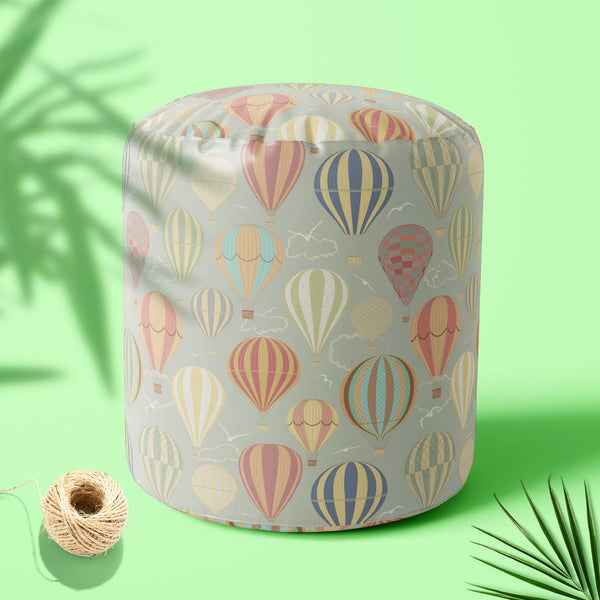 Air Balloons Footstool Footrest Puffy Pouffe Ottoman Bean Bag | Canvas Fabric-Footstools-FST_CB_BN-IC 5007207 IC 5007207, Ancient, Art and Paintings, Automobiles, Birds, Drawing, Festivals, Festivals and Occasions, Festive, Historical, Illustrations, Medieval, Paintings, Patterns, Retro, Signs, Signs and Symbols, Sports, Stripes, Transportation, Travel, Vehicles, Vintage, air, balloons, puffy, pouffe, ottoman, footstool, footrest, bean, bag, canvas, fabric, hot, balloon, seamless, above, adventure, aerial, 