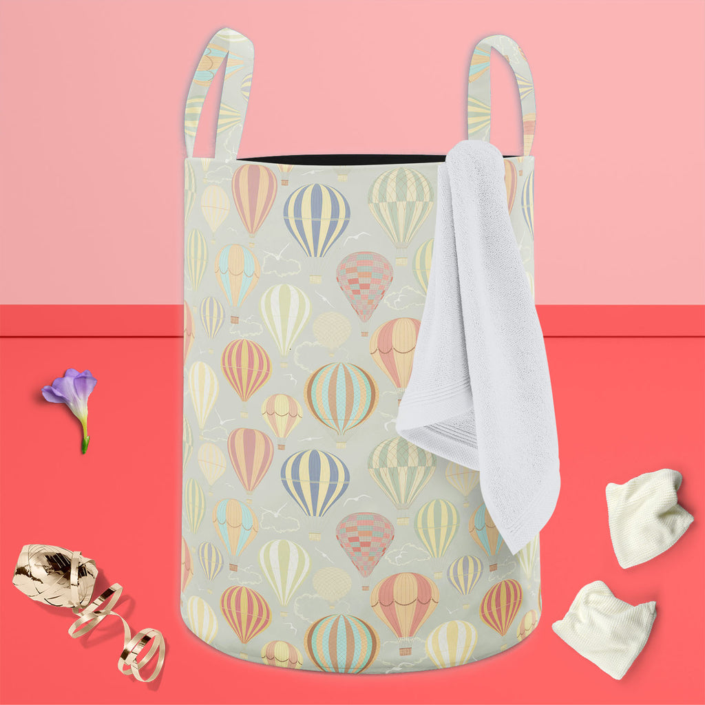 Air Balloons Foldable Open Storage Bin | Organizer Box, Toy Basket, Shelf Box, Laundry Bag | Canvas Fabric - Storage Bins - ArtzFolio.com