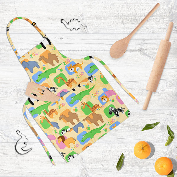 African Animals D1 Apron | Adjustable, Free Size & Waist Tiebacks-Aprons Neck to Knee-APR_NK_KN-IC 5007209 IC 5007209, Abstract Expressionism, Abstracts, African, Animals, Animated Cartoons, Botanical, Caricature, Cartoons, Floral, Flowers, Nature, Patterns, Semi Abstract, d1, full-length, neck, to, knee, apron, poly-cotton, fabric, adjustable, buckle, waist, tiebacks, funny, abstract, africa, animal, background, camel, cartoon, colorful, crocodile, cute, elephant, giraffe, hippo, life, lion, mammal, materi