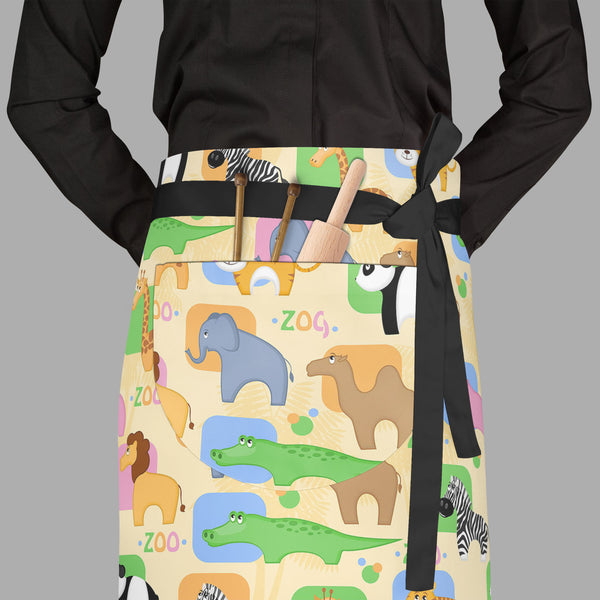 African Animals D1 Apron | Adjustable, Free Size & Waist Tiebacks-Aprons Waist to Feet-APR_WS_FT-IC 5007209 IC 5007209, Abstract Expressionism, Abstracts, African, Animals, Animated Cartoons, Botanical, Caricature, Cartoons, Floral, Flowers, Nature, Patterns, Semi Abstract, d1, full-length, waist, to, feet, apron, poly-cotton, fabric, adjustable, tiebacks, funny, abstract, africa, animal, background, camel, cartoon, colorful, crocodile, cute, elephant, giraffe, hippo, life, lion, mammal, material, palm, pan