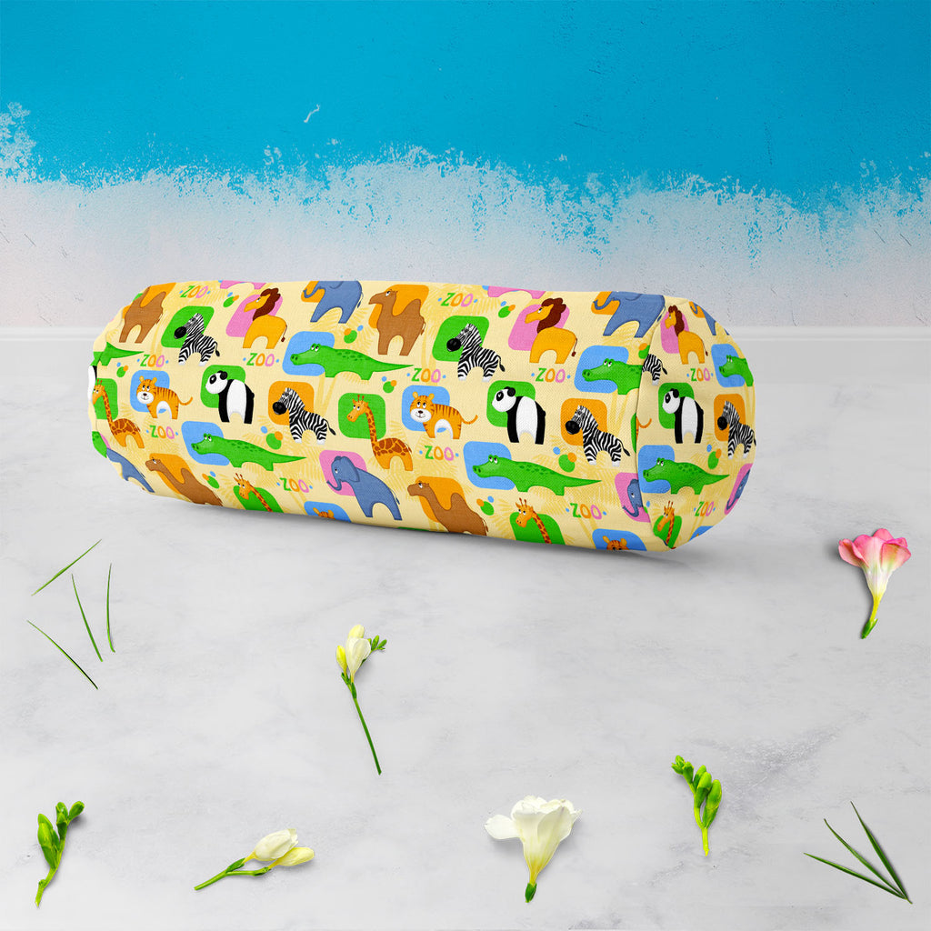 African Animals D1 Bolster Cover Booster Cases | Concealed Zipper Opening - Bolster Covers - ArtzFolio.com