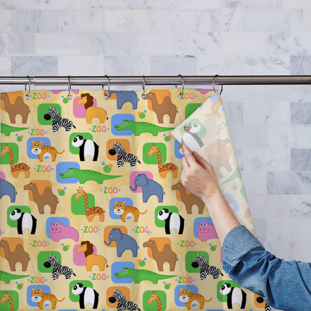 African Animals D1 Washable Waterproof Shower Curtain-Shower Curtains-CUR_SH-IC 5007209 IC 5007209, Abstract Expressionism, Abstracts, African, Animals, Animated Cartoons, Botanical, Caricature, Cartoons, Floral, Flowers, Nature, Patterns, Semi Abstract, d1, washable, waterproof, shower, curtain, funny, abstract, africa, animal, background, camel, cartoon, colorful, crocodile, cute, elephant, giraffe, hippo, life, lion, mammal, material, palm, panda, pattern, repeated, river, seamless, textile, tiger, tile,