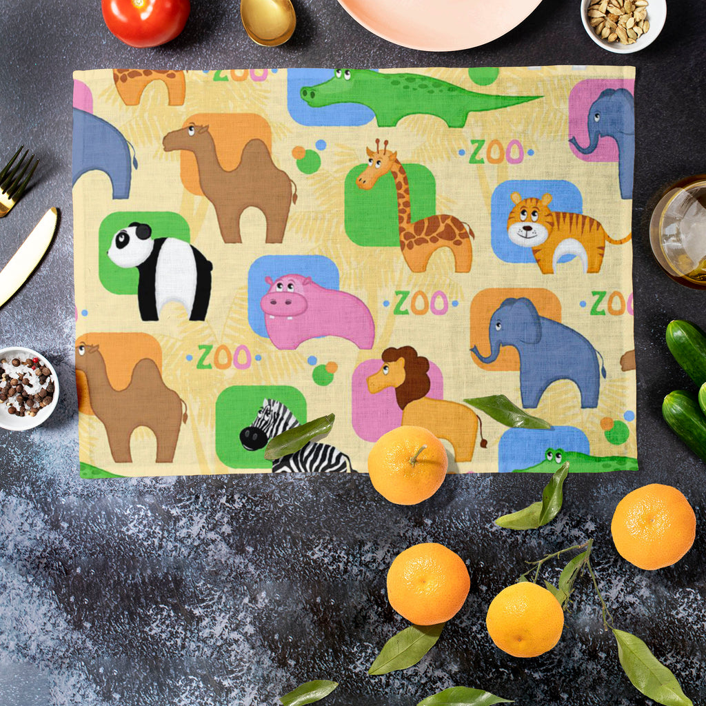 African Animals D1 Table Mat Placemat-Table Place Mats Fabric-MAT_TB-IC 5007209 IC 5007209, Abstract Expressionism, Abstracts, African, Animals, Animated Cartoons, Botanical, Caricature, Cartoons, Floral, Flowers, Nature, Patterns, Semi Abstract, d1, table, mat, placemat, funny, abstract, africa, animal, background, camel, cartoon, colorful, crocodile, cute, elephant, giraffe, hippo, life, lion, mammal, material, palm, panda, pattern, repeated, river, seamless, textile, tiger, tile, wallpaper, wild, zebra, 