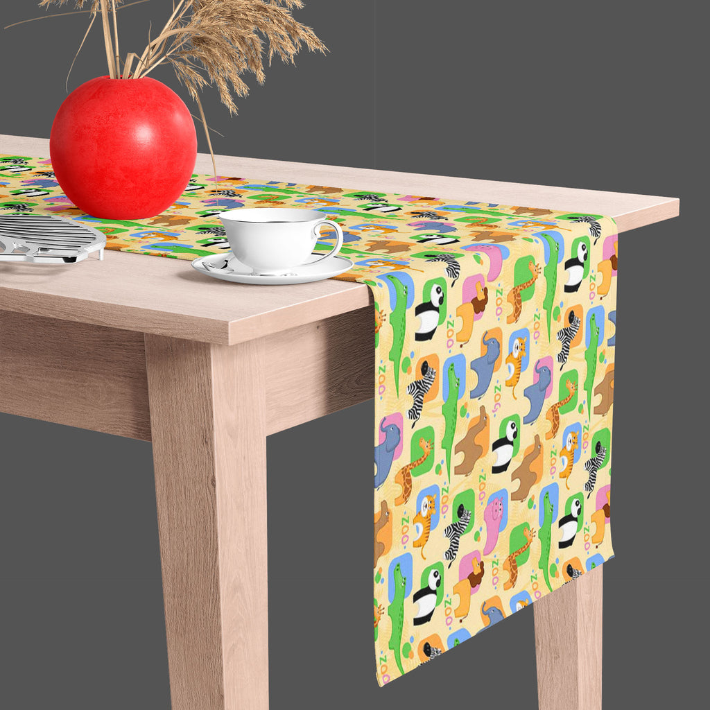 African Animals D1 Table Runner-Table Runners-RUN_TB-IC 5007209 IC 5007209, Abstract Expressionism, Abstracts, African, Animals, Animated Cartoons, Botanical, Caricature, Cartoons, Floral, Flowers, Nature, Patterns, Semi Abstract, d1, table, runner, funny, abstract, africa, animal, background, camel, cartoon, colorful, crocodile, cute, elephant, giraffe, hippo, life, lion, mammal, material, palm, panda, pattern, repeated, river, seamless, textile, tiger, tile, wallpaper, wild, zebra, zoo, artzfolio, table r