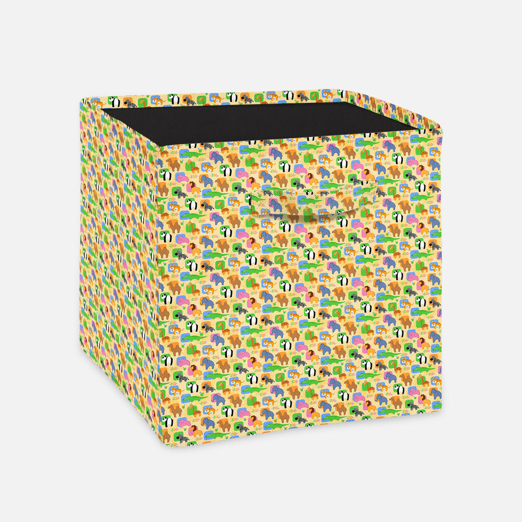 African Animals Foldable Open Storage Bin | Organizer Box, Toy Basket, Shelf Box, Laundry Bag | Canvas Fabric - Storage Bins - ArtzFolio.com