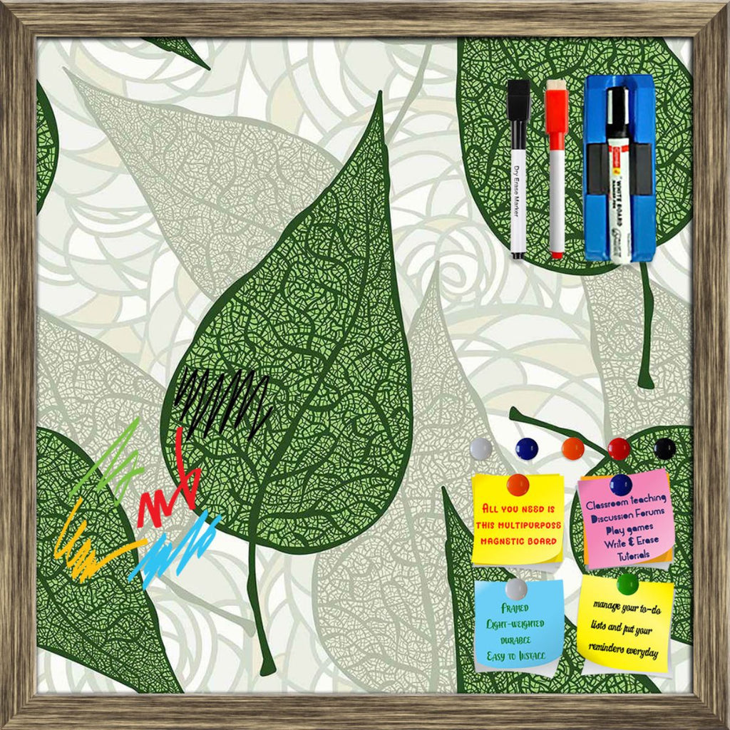 Hand Drawn Green Leafs Framed Magnetic Dry Erase Board | Combo with Magnet Buttons & Markers-Magnetic Boards Framed-MGB_FR-IC 5007211 IC 5007211, Patterns, hand, drawn, green, leafs, framed, magnetic, dry, erase, board, printed, whiteboard, with, 4, magnets, 2, markers, 1, duster, background, seamless, artzfolio, white board, dry erase board, magnetic board, magnetic whiteboard, small whiteboard, whiteboard for kids, whiteboard for teaching, white board 2x3, whiteboard with stand, large whiteboard, white bo