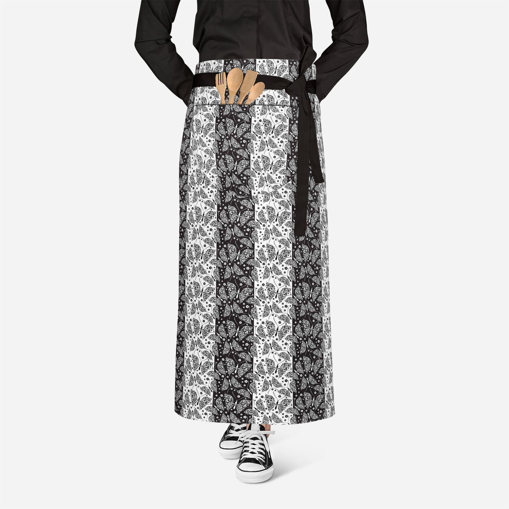 Butterflies & Flowers Apron | Adjustable, Free Size & Waist Tiebacks-Aprons Waist to Knee-APR_WS_FT-IC 5007212 IC 5007212, Abstract Expressionism, Abstracts, Ancient, Art and Paintings, Botanical, Decorative, Digital, Digital Art, Drawing, Floral, Flowers, Graphic, Historical, Illustrations, Medieval, Modern Art, Nature, Paintings, Patterns, Scenic, Seasons, Semi Abstract, Signs, Signs and Symbols, Symbols, Victorian, Vintage, butterflies, apron, adjustable, free, size, waist, tiebacks, abstract, art, backg