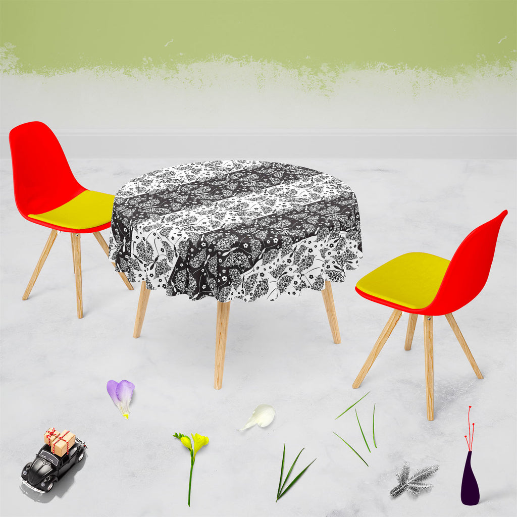 Butterflies & Flowers Table Cloth Cover-Table Covers-CVR_TB_RD-IC 5007212 IC 5007212, Abstract Expressionism, Abstracts, Ancient, Art and Paintings, Botanical, Decorative, Digital, Digital Art, Drawing, Floral, Flowers, Graphic, Historical, Illustrations, Medieval, Modern Art, Nature, Paintings, Patterns, Scenic, Seasons, Semi Abstract, Signs, Signs and Symbols, Symbols, Victorian, Vintage, butterflies, table, cloth, cover, abstract, art, background, beautiful, beauty, botany, butterfly, contour, creative, 