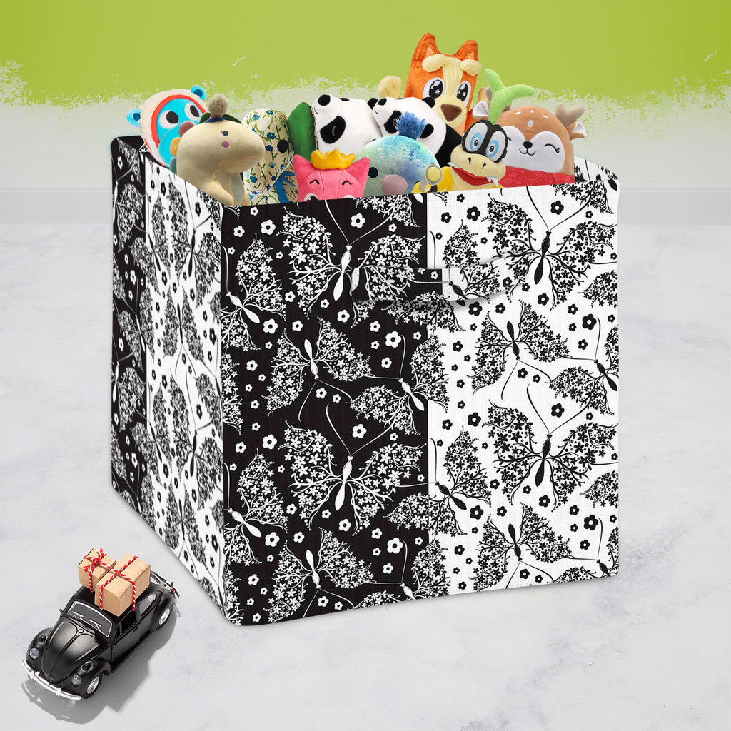 Butterflies & Flowers Foldable Open Storage Bin | Organizer Box, Toy Basket, Shelf Box, Laundry Bag | Canvas Fabric-Storage Bins-STR_BI_CB-IC 5007212 IC 5007212, Abstract Expressionism, Abstracts, Ancient, Art and Paintings, Botanical, Decorative, Digital, Digital Art, Drawing, Floral, Flowers, Graphic, Historical, Illustrations, Medieval, Modern Art, Nature, Paintings, Patterns, Scenic, Seasons, Semi Abstract, Signs, Signs and Symbols, Symbols, Victorian, Vintage, butterflies, foldable, open, storage, bin,