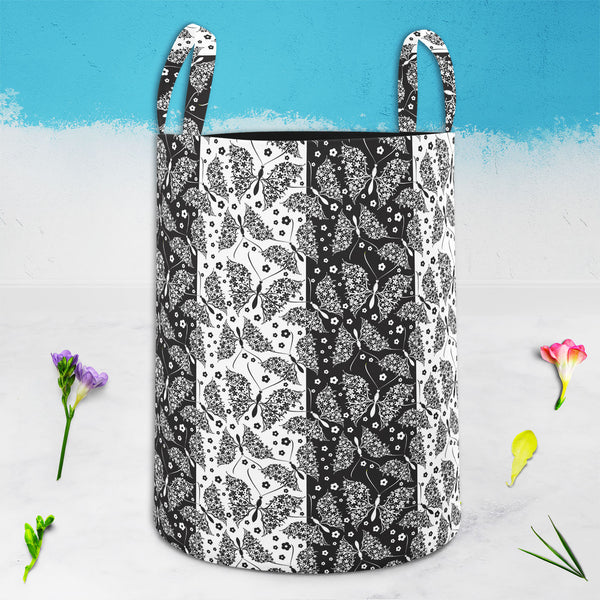 Butterflies & Flowers Foldable Open Storage Bin | Organizer Box, Toy Basket, Shelf Box, Laundry Bag | Canvas Fabric-Storage Bins-STR_BI_CB-IC 5007212 IC 5007212, Abstract Expressionism, Abstracts, Ancient, Art and Paintings, Botanical, Decorative, Digital, Digital Art, Drawing, Floral, Flowers, Graphic, Historical, Illustrations, Medieval, Modern Art, Nature, Paintings, Patterns, Scenic, Seasons, Semi Abstract, Signs, Signs and Symbols, Symbols, Victorian, Vintage, butterflies, foldable, open, storage, bin,